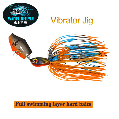 Agua francotirador 7g 10g 14g vibrador anzuelos hilandero Buzzbait señuelo con caucho falda cebos plomo Jig gancho para Pesca de lubina ► Foto 1/5