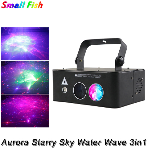 Proyector láser 3 en 1 de 36W con diseño de cielo estrellado y olas de agua Aurora, luz de escenario RGB, colores RGB, para fiestas, DJ, bares y clubs, DMX512 ► Foto 1/6