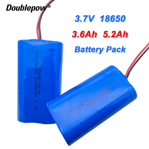 3,7 V 18650 batería de litio de 3600mAh/5200mAh 18650 pack de batería recargable megáfono tablero de protección del altavoz + XH-2P macho ► Foto 1/5