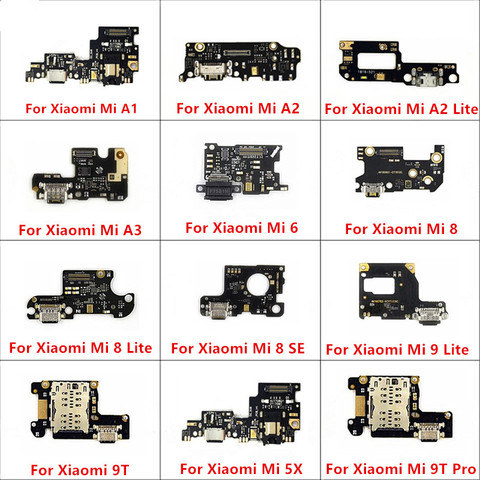 Cargador USB para Xiaomi Mi 9T Pro 9 8 SE A1 A2 A3 Lite 5X 6X, conector de puerto, placa Jack, Cable flexible, cinta, pieza de reparación ► Foto 1/1