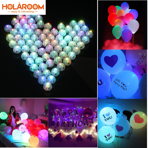 10 unids/lote bola redonda globo Led luces Mini lámparas de Flash para linterna Navidad decoración para fiesta de boda, blanco, amarillo, luz rosa ► Foto 1/6