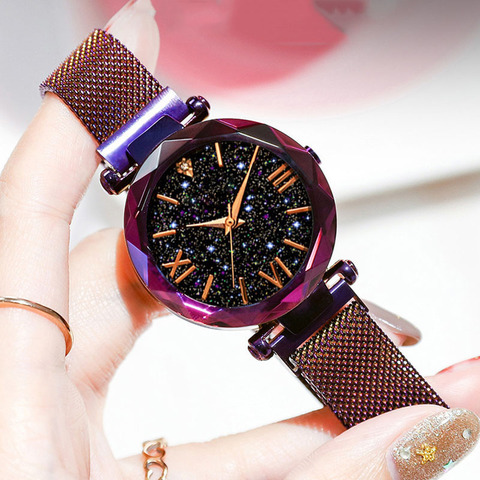 Relojes de lujo para mujer relojes magnéticos de cielo estrellado reloj de pulsera de cuarzo reloj de mujer reloj femenino reloj ► Foto 1/6