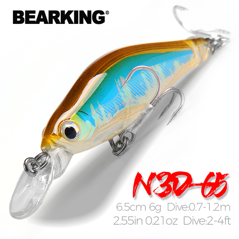 BearKing 6,5 cm 6g venta al por menor aparejos de pesca caliente A + Señuelos de Pesca shad, 5 colores para elegir calidad minnow profesional caja de pvc ► Foto 1/5