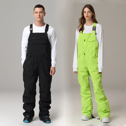 Mono de esquí para hombre y mujer, peto de esquí, pantalones para deportes al aire libre, impermeable, cálido, Snowboard ► Foto 1/6