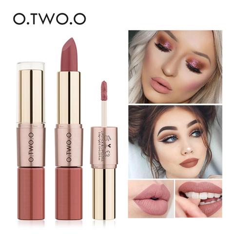 O.TW O.O-barra de labios de larga duración, 12 colores, maquillaje, brillo de labios, resistente al agua, hidratante, labios, cosméticos, lápiz labial rojo, mate ► Foto 1/6