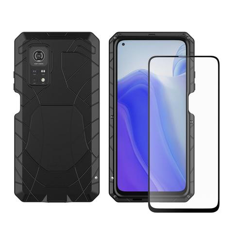 Funda para Xiaomi 10T Pro 10T Lite Redmi Note 9 Pro 5G con cristal templado resistente, armadura de protección, cubierta de Metal de aluminio duro ► Foto 1/6