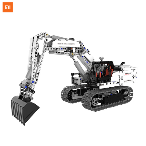 Xiaomi-construcción de una excavadora para niños, Xiaomi MITU, ingeniería, bloques de construcción, juguete, regalo, simulación, consola, transmisión mecánica, más de 900 piezas ► Foto 1/6