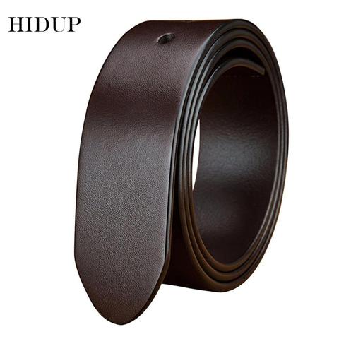 HIDUP-cinturones de piel de vaca Lisa para hombre, cinturones lisos de alta calidad, Estilo Vintage, 38mm de ancho, sin hebilla, NWJ627 ► Foto 1/6