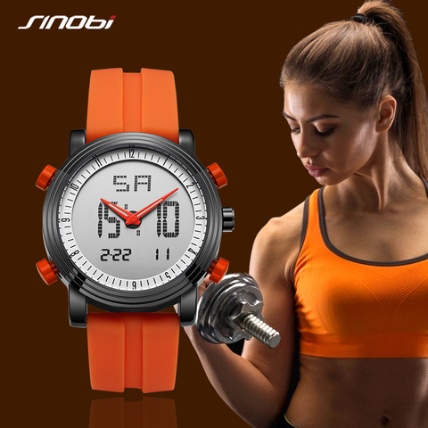 SINOBI-Reloj de pulsera Digital para mujer, cronógrafo resistente al agua, de cuarzo Geneva, deportivo, Para correr, femenino ► Foto 1/6