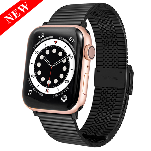 Correa de acero inoxidable para Apple Watch, pulsera de Metal para iWatch Series 4 5 6 SE 44mm 40mm, 42mm 38mm 1/2/3/4 ► Foto 1/6