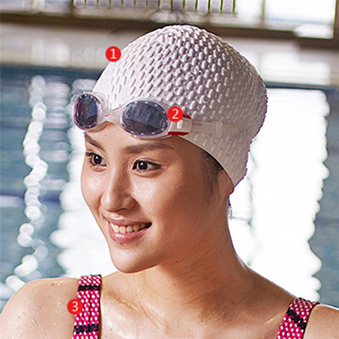 Gorro de piscina de silicona para hombre y mujer, accesorio de protección para la oreja, impermeable, profesional ► Foto 1/6