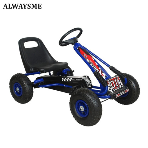 ALWAYSME ir Kart 4 Pedal del volante alimentado paseo en al aire libre corredor con ajustable asiento de freno de paseo en coche de pedales para niños niñas ► Foto 1/6