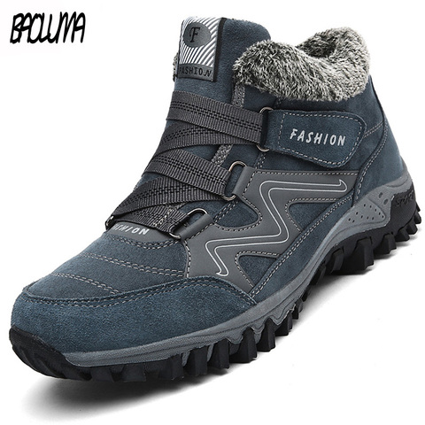 Botas clásicas de invierno para hombre, botines de ante cálidos de felpa, impermeables, antideslizantes, para nieve, zapatos de trabajo de talla grande ► Foto 1/6