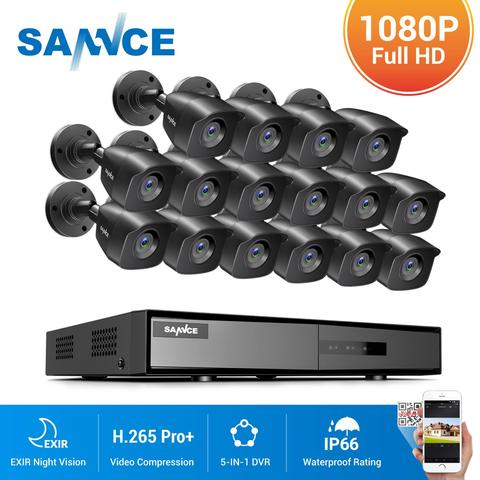 SANNCE-sistema de seguridad para el hogar, 16 canales, 1080P Lite, 1080N, 5 en 1, DVR con 16X, 1080P, cámaras impermeables al aire libre, Kit CCTV de vigilancia ► Foto 1/6