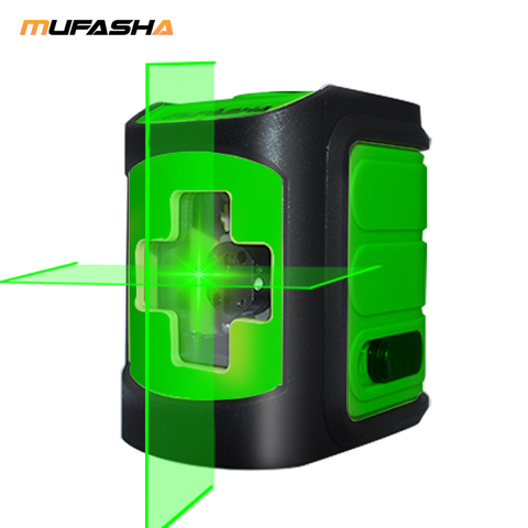 Nivel de láser MUFASHA Mini 2 líneas haz rojo o Rayo verde Nivel de láser autonivelante en caja ► Foto 1/6