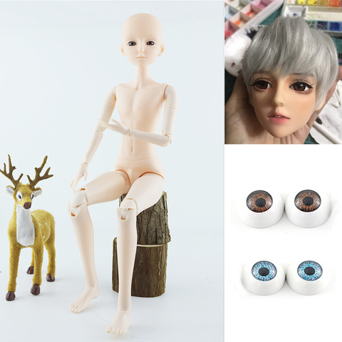 1/3 niño BJD 60cm muñeca con ojos 3D cuerpo desnudo piel Normal cuerpo masculino sin maquillaje 21 muñecas de novio de bricolaje articuladas móviles Juguetes ► Foto 1/6