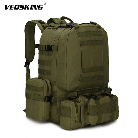 Multifuncional 50L táctica militar bolsa senderismo Camping mochila camuflaje al aire libre impermeable deporte de escalada bolsa ► Foto 1/6