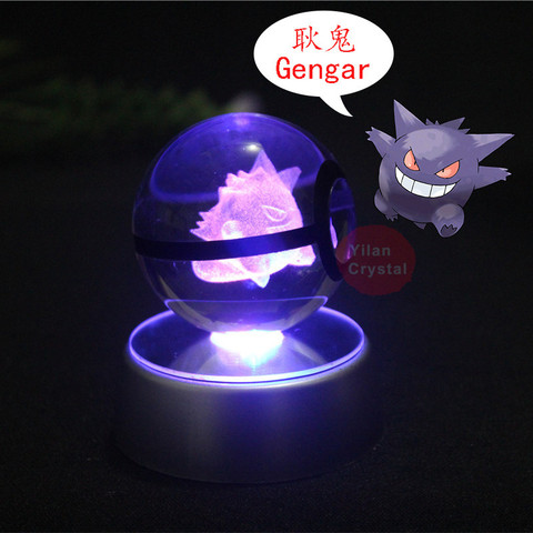 Bola de Pokemon transparente para niños, bola de cristal con luz LED, Anime ► Foto 1/6