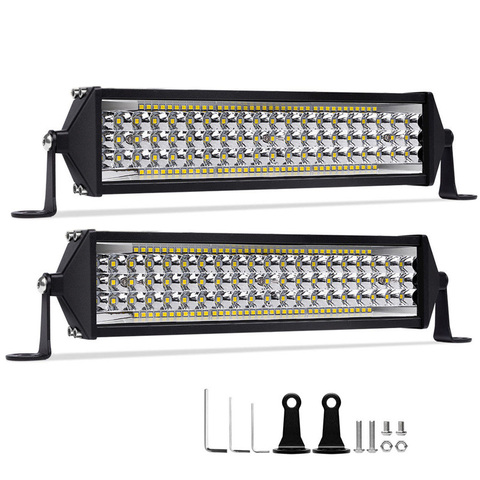 Luz Led Barra de luz de trabajo 396W 12 pulgadas Off Road 4x4 lámpara Led de coche 12V 24V barra de luz de punto de inundación accesorios Offroad luz led de conducción ► Foto 1/6