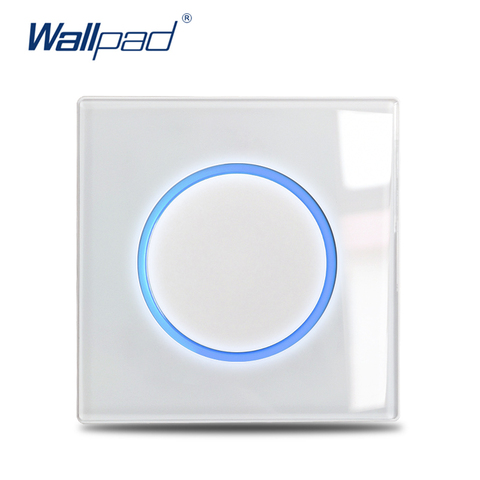 Wallpad-Interruptor de luz de pared de 1, 2, 3 y 4 entradas, luz de paso de cristal blanco de 1 vía y 2 vías, cortina de impulso, círculo momentáneo, indicador LED ► Foto 1/6