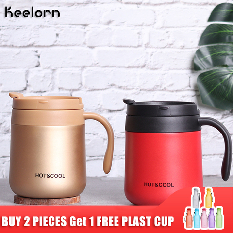 Keelorn 500 ML termo de café taza Thermocup de vacío de acero inoxidable frascos termos sellado Thermo taza para coche mi botella de agua ► Foto 1/5