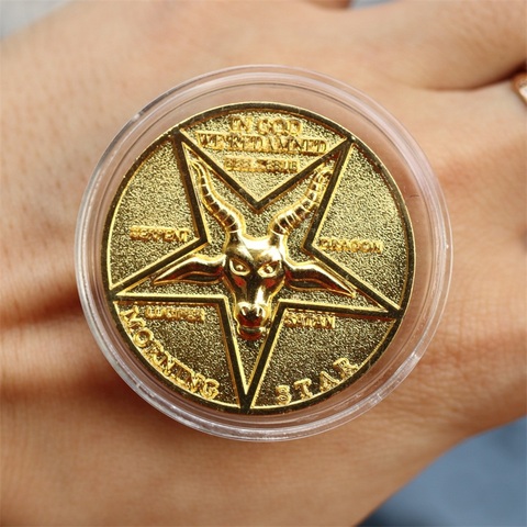 Moneda de pentecotal de Lucifer Morningstar, accesorio de Cosplay de alta calidad, plata y oro ► Foto 1/6