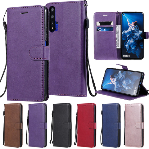 Para Huawei Honor 20 10 Lite V10 cartera Flip caso de Huawei Honor Juego 3 9X 8X 8C 8A 7X 7C 7A Pro 6X 6A 5A caso de tarjeta de cuero ► Foto 1/6