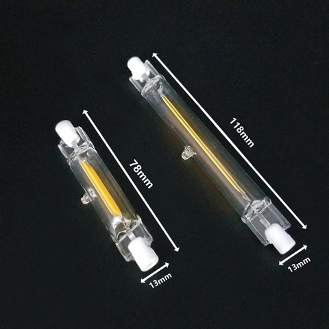 Bombilla de lámpara LED COB R7S, tubo de vidrio para reemplazar el punto de luz halógena, 78mm, 118mm, 220V, 230V, 7W, 10W, 15W, ahorro de energía, sin parpadeo ► Foto 1/6