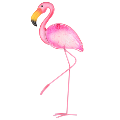 Estatua de Metal de pared con flamencos para decoración de jardín, esculturas de miniaturas de animales al aire libre para patio ► Foto 1/6