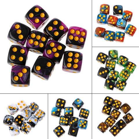 Juego de dados digitales de seis caras, 10 Uds., 12mm, cubo transparente, esquina redonda, juegos de mesa portátiles ► Foto 1/6