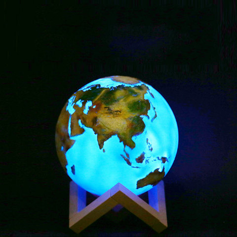 3D imprimir lámpara de la luna la tierra lámpara 16 cambio de colores LED de luz de la noche para la decoración de la casa océano 3D lámpara de mesa lámpara de escritorio luz niño regalos ► Foto 1/6