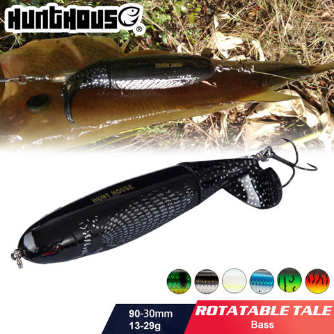 Hunthouse Whopper Popper lápiz duro señuelo con único giratorio suave cola 9 cm 13 cm cebo de pesca ► Foto 1/5