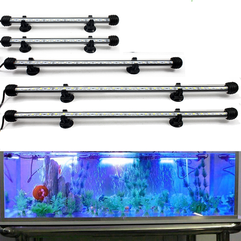 Luz LED para acuario, enchufe europeo y estadounidense, 18/28/38/48CM, barra sumergible, resistente al agua, decoración de lámpara con Clip ► Foto 1/6