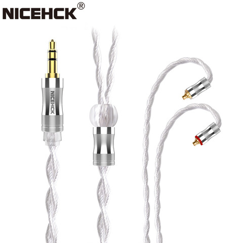 NiceHCK-Cable de actualización WhiteCrane, 4 núcleos, Furukawa Chapado en plata, de cobre, 3,5mm/2,5mm/4,4mm, MMCX/0,78, 2 pines para NX7 MK3 ► Foto 1/6