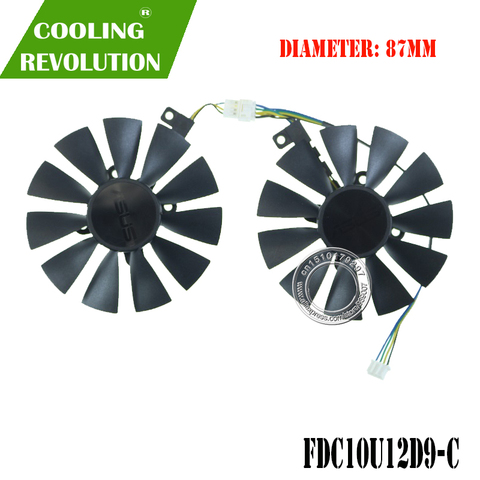 Ventilador de refrigeración para tarjeta, dispositivo de ventilación de 87MM T129215BU, FDC10U12D9-C, PLD09210B12HH, para AREZ ASUS Radeon RX 470 570 580 ► Foto 1/4