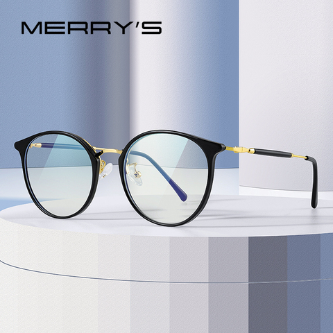MERRYS-gafas clásicas con diseño de ojo de gato para mujer, anteojos con bloqueo de luz azul, a la moda, antiluz azul, para Gaming y ordenador, S2642 ► Foto 1/6