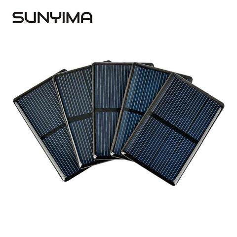SUNYIMA-paneles solares policristalinos de 2V y 300mA, Mini módulo de energía Solar de 80x50mm para cargador de batería artesanal, 5 uds. ► Foto 1/6