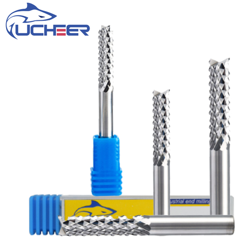 UCHEER-cortador de dientes de maíz, carburo de tungsteno, PCB, brocas de fresado, brocas de rebajadora de cnc de fresa CNC para máquina de grabado, 3.175/4/6mm ► Foto 1/6