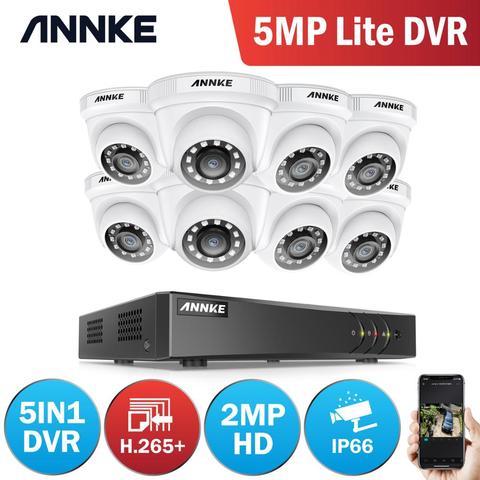 ANNKE-sistema de seguridad de vídeo HD, 8 canales, 2MP, H.265 + 5 en 1, 5MP, Lite, DVR, 4X, 8X, 1080P, domo, exteriores, impermeable, CCTV, Kits de cámaras de seguridad ► Foto 1/6