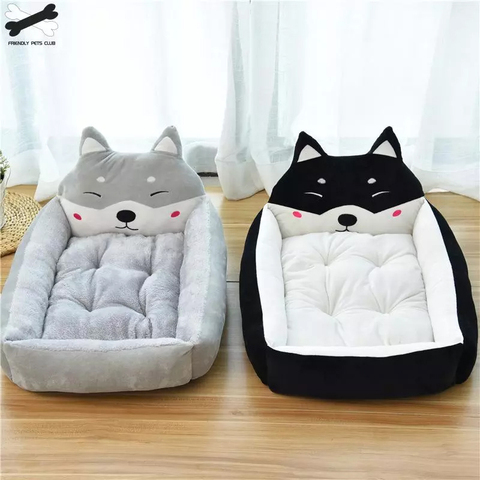 Cama suave para mascotas de dibujos animados, Perrera de invierno, suministros cálidos para mascotas, casa para felinos, cama para perros pequeños, medianos y grandes, sofá tumbona grueso ► Foto 1/6