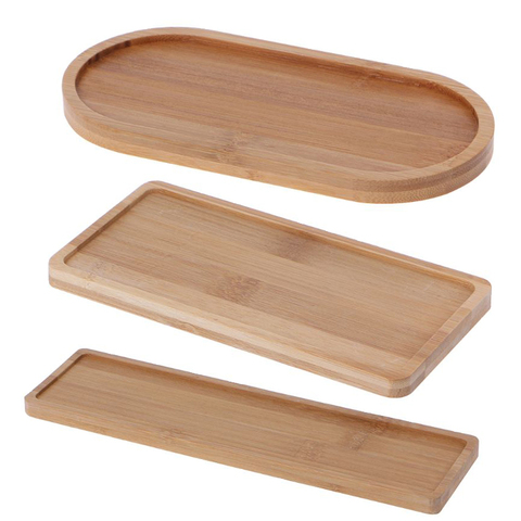 Platillo de madera de bambú con forma ovalada, bandeja para plantas y flores, soporte para maceta, maceta para suculentas, diseño Simple y elegante para balcón y casa ► Foto 1/6