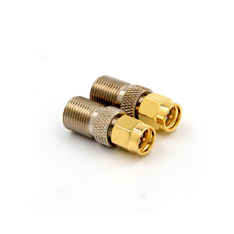 Conector tipo F hembra Jack a SMA macho, Conector recto Adaptador Coaxial RF F a SMA convertidor ► Foto 1/6