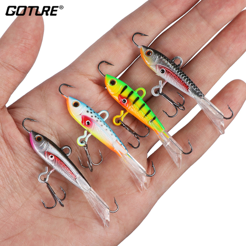 Goture-Plantilla de hielo 4 unids/set, señuelo para pesca en hielo, balanceador de 10,5g y 6cm para pesca en invierno, cebo Articifial de plomo, señuelo de pesca de carpa duro ► Foto 1/6