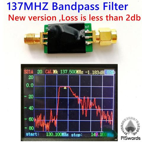 Filtro de paso de banda de 137MHZ, 130MHZ-145 MHz, especial para clima meteorológico satélite, piswords, Nueva Versión ► Foto 1/4