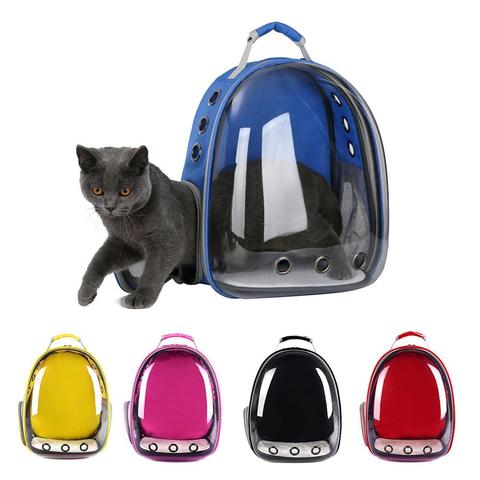 Mochila portátil transparente para Gato, perro, cachorro gatito, bolsa de viaje al aire libre, Transportadores para gatos, suministros para mascotas de 31cm x 42cm ► Foto 1/6