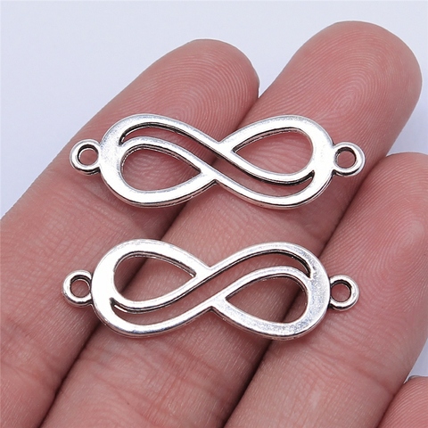 WYSIWYG 10 Uds. 33x12mm Color plata antigua Infinity conector con símbolo Charms para fabricación de joyería DIY hallazgos de joyería ► Foto 1/2