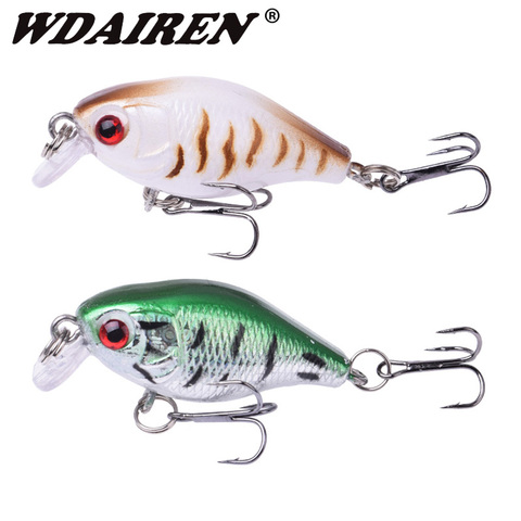 WDAIREN marca flotante manivela Pesca señuelo 4,5 cm 4g Pesca de plástico japonesa, equipo de Pesca Artificial duro cebo anzuelo triple bajo Crankbaits ► Foto 1/6