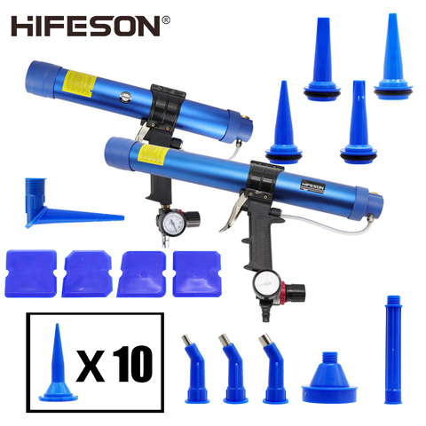 Pistola selladora neumática, válvula de pistola de aire de 400/600ml, herramienta de calafateo de silicona, boquilla de calafateo, lechada de goma de vidrio, herramientas de construcción ► Foto 1/6