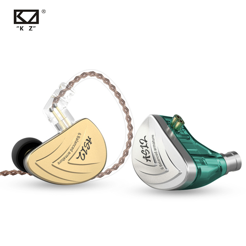 KZ-auriculares AS12 12BA de aleación de Zinc, dispositivo de audio equilibrado con Monitor de graves HIFI y cancelación de ruido ► Foto 1/6