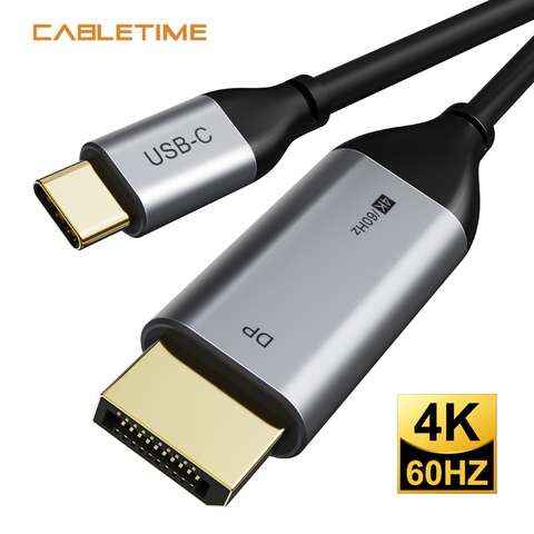 Cabletime Thunderbolt 3 USB C DisplayPort Cable 4K 60Hz USB tipo C 3,1 a DP adaptador USB a DP UHD Video externo N308 ► Foto 1/6